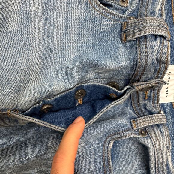 I Love Ugly Smart Zespy Pant Regular Rise Fixed Waist Tapered Slim Denim Jeans - Picture 5 of 16